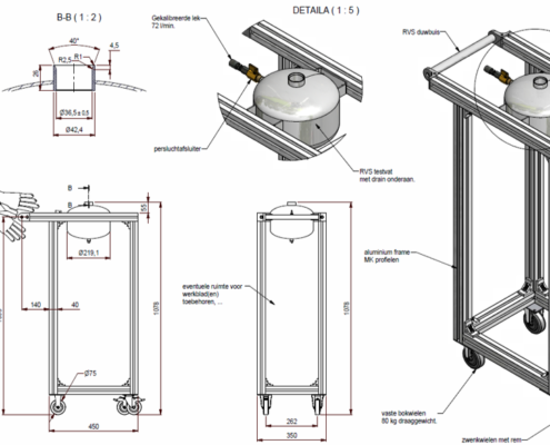 Test pot of cooling water filling Machinebouw op maat SMO