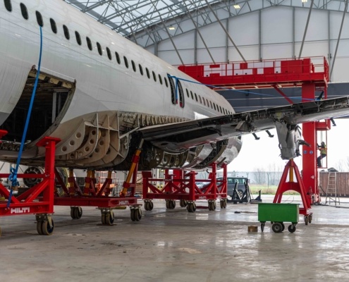 Airplane cradles custom made by SMO machine building