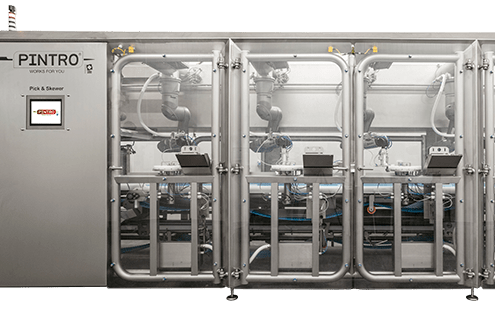 SMO machinebouw op maat automatische brochette machine PINTRO Pick & Skewer